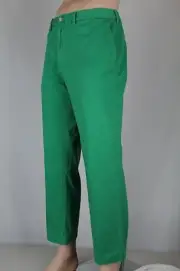 Polo Ralph Lauren Green Preston Pants Flat Front Navy Pony NWT