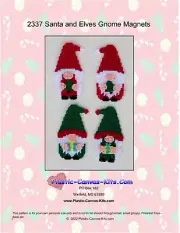 Santa and Elf Gnome Magnets- Plastic Canvas Pattern or Kit