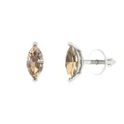 1Ct Yellow Moissanite - Marquise Cut VVS1 - Gold Stud Luxury Earrings Screw-Back