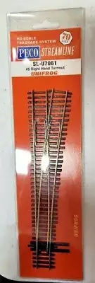 PECO HO Scale Code 70 SL-U7061 Unifrog #6 Right Hand Turnout
