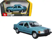 Mercedes-Benz 190 E 2.6 Blue Metallic Bburago Collection 1/24 Diecast Model Car