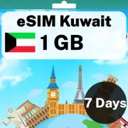 eSIM Kuwait - 1 GB - 7 Days - Travel eSIM | QR code activation