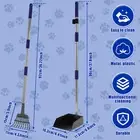 Pooper Scooper Metal Scooper Tray and Rake Set Long Handle Stainless NXX