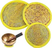 Kisangel 3 Pcs Vintage Embroidered Singing Bowl Mats Singing Bowl Cushions Durable Cloth Multi Use Coaster Teapot Mat