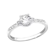 Silver Solitaire Cubic Zirconia Ring