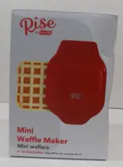 Rise By Dash Mini Waffle Maker-Red-NIB