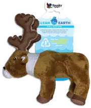 Clean Earth Small Carribou Recycled Dog & Puppy Soft Toy by Spunky Pup