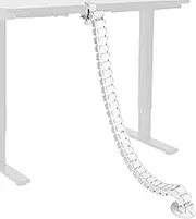 VIVO Clamp-On Vertebrae Cable Management Kit, Height Adjustable Desk Quad Entry Wire Organizer, White, DESK-AC01P-W