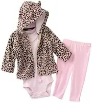 [Carter's] Cheetah Microfleece Hooded Cardigan Set