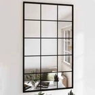 vidaXL Wall Mirrors 4 pcs Black 100x60 cm Metal HEE
