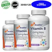Vitamin B Complex Capsules B1, B2, B3, B5, B6, B12, healthy energy metabolism