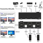 KVM Switch Dual Screen Expansion Duplicate Dual Channel 430Hz Parts