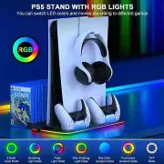 2-in-1 RGB Cooling Fan & Dual Controller Fast Charger Dock Stand for PS5 Base