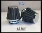 2x 42mm Chrome Pod/Air Filter/Cleaner Dirt/Pit Quad /ATV Bike Buggy Go Kart