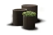 Keter Cylinder Planter- Set of 3 (S+M+L) - Dark Brown