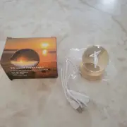 3D Crystal Ball Night Light Glass Lamp with Wooden Base Jesus Cross