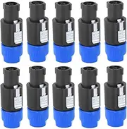 Alvinlite 10pcs Audio Speaker Connector, Waterproof 10Pcs 4 Pin Speakon Plug Cable Connector Locking Design Easy Operation for 6~15mm Cables C-NL4FC(one Size-Blue)