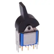7046YADB Black Paddle On-On PCB Rocker Switch DPDT 4A 30VDC