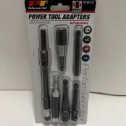 Performance Tool 6-Pc Power Tool Adapter Set, Impact Grade, W9072, 1/4-3/8-1/2”