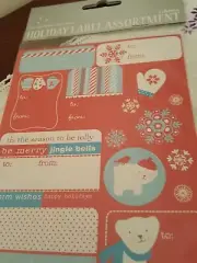 2 Packs Holiday Label Assortment SECULAR Red-Blue-White The Gift Wrap Co 2009