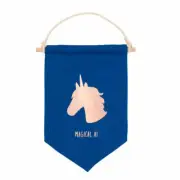 Magical AF Unicorn blue small Canvas hanging banner sign