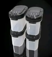 Tupperware Modular Mates Small Spice Shaker Container Set of 4 Black Seal New