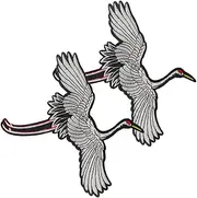 DOITOOL 2pcs Crowned Crane Embroidered Patch Assorted Anime Iron Stickers for Clothing Bags Crafts
