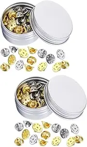 [TEHAUX] 2 Boxes Brooch Badge Badge Buckle Vintage Accessories Lapel Pin Vintage Clutch Pin Locking Back Lapel Pin Backs Tie Tacks Badges Backing Holder Clasp Professional Pin Keeper Major