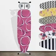 43''x13'' Ironing Board Cover and Thick Pad Replacement Iron Board Cover Adjustable Cotton Cover for Ironing Board, Resists Scorching and Staining(Rose red)