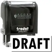 Self-Inking Draft Stamp Size Business Office Stock Stamp 5/8" x 1-5/8"