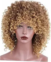 CRILSTYLEO Brown Curly Wig Short Curly Hair Women Brown Wig Cosplay Wigs Golden