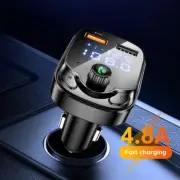4.8A Transmitter Bluetooth Fm 5.0 QC 3.0 USB Charger MP3 Cigar Lighter Auto