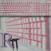 104Pcs Pink Pudding Full Size Key PBT Double Shot Keycaps Mechanical Keyboard PC