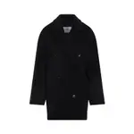 [Max Mara] Max Mara-Black Wool Rebus Coat-Donna 34 IT
