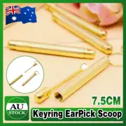 5PCS Mini Small Keyring EarPick Scoop Bump Spoon Kit Slim Portable Metal Gold AU