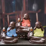 Buddha Backflow Incense Cone Burner Holder Buddhist Monk Zazen Home Fragrant Backflow Censer Decor 1528 #1