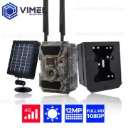 Wireless Solar Hunting Camera 4G Fully Protected Metal Box Alert 12MP UHD 4K