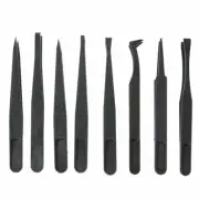 8X Anti-static Carbon Electronic Tweezers Kit ESD Plastic Forceps PCB Repair Set