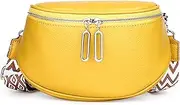 [GIGBIRD] Saddle Shoulder Bag for Women Genuine Leather Fashion Crossbody Small Handbag Purse Clutch with Wide Strap