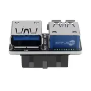 Header 20PIN Female USB 3.0 A 2 Ports Female Hub Motherboard Connector 90°