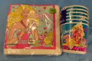 Vintage Barbie 1990 Paper Nakins New & 6 Cups Opened.