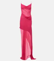 [Christopher Esber] Christopher Esber Draped silk georgette maxi dress AU 8 pink