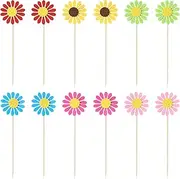 Craftdady 30 pcs Daisy Cupcake Toppers Colorful Flower Cake Topper Decorations Spring Floral Toothpicks Chrysanthemum Cupcake Toppers for Birthday Wedding Supplies