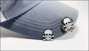 Skull & Crossbones Golf Ball Marker Package - Markers, Mag Hat Clip & Lapel Pin