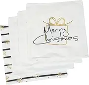 CANIGHT 4 Pack Christmas Gold Embossed Pillowcase Set Pillow Cover Case for Home Decor White Red 18x18 Inches