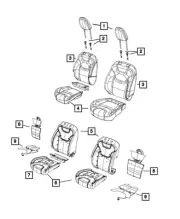 Genuine Mopar Front Seat Back Cover Right 6DG64HL1AB