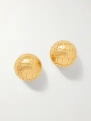 [Jacquemus] Jacquemus - Salon Textured Gold-tone Earrings - One size One size Gold
