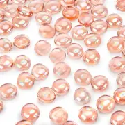 1LB Flat Glass Marbles, Champagne Decorative Marbles for Vases Aquarium Pebbles
