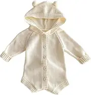 [Generic] Solid Leotard Spring Fall Winter Bear Shape Warm Wrap Suit Crawling Clothes 18 Month Old Snowsuit Girl