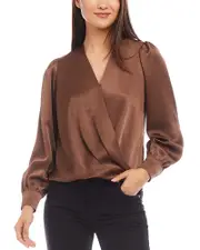 Karen Kane Satin Draped Top
